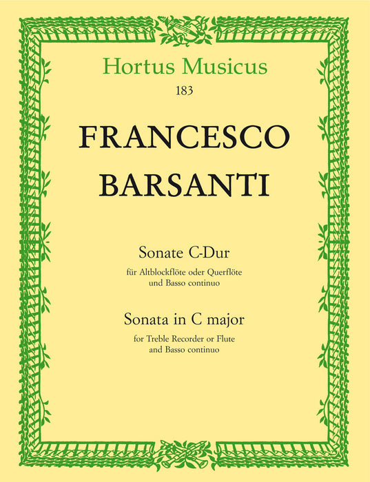 Barsanti: Sonata in C Major for Treble Recorder and Basso Continuo