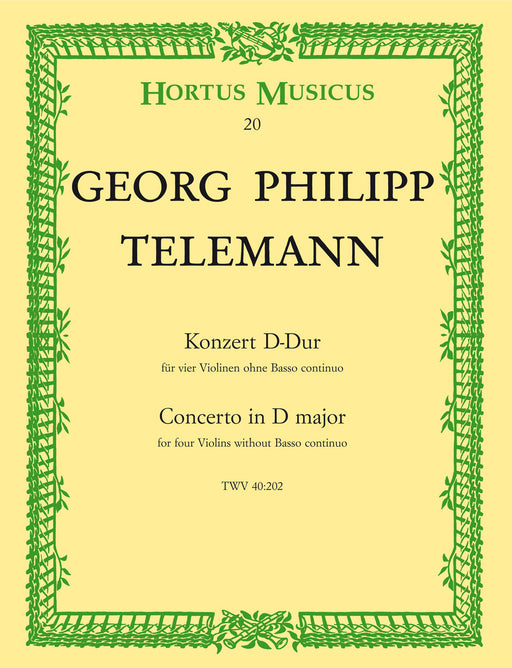 Telemann: Concerto in D Major for 4 Violins without Basso Continuo