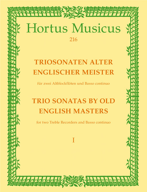 Various: Trio Sonatas by Old English Masters for 2 Treble Recorders and Basso Continuo, Vol. 1