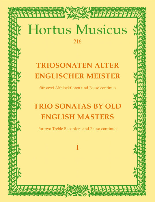 Various: Trio Sonatas by Old English Masters for 2 Treble Recorders and Basso Continuo, Vol. 1