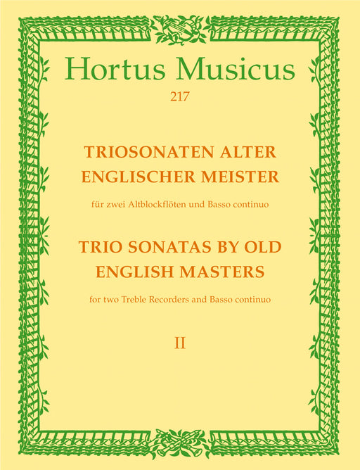 Various: Trio Sonatas by Old English Masters for 2 Treble Recorders and Basso Continuo, Vol. 2