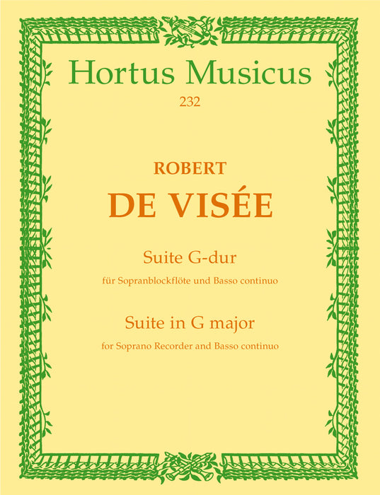 De Visee: Suite in G Major for Descant Recorder and Basso Continuo