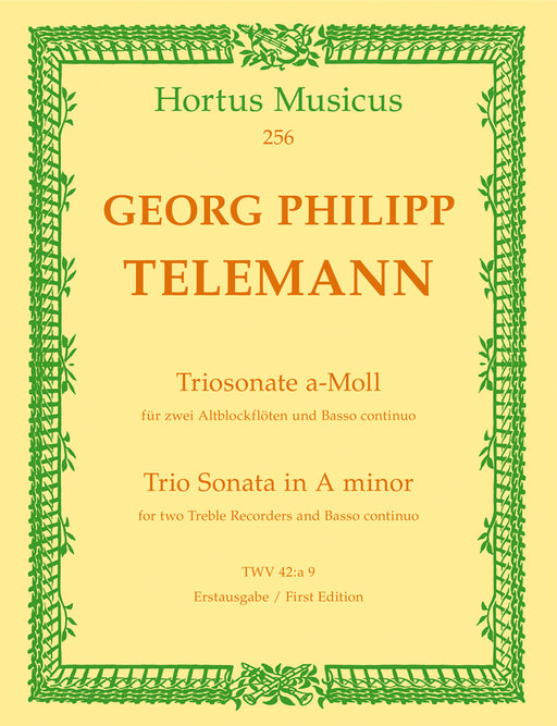 Telemann: Trio Sonata in A Minor for 2 Treble Recorders and Basso Continuo