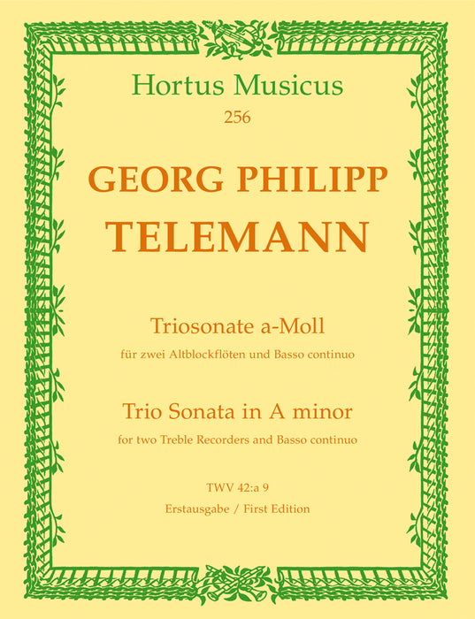 Telemann: Trio Sonata in A Minor for 2 Treble Recorders and Basso Continuo