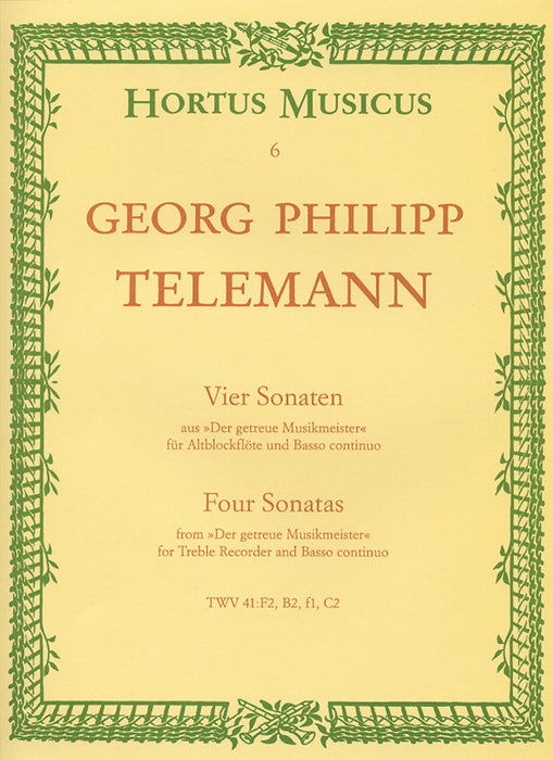 Telemann: 4 Sonatas from "Der getreue Musikmeister" for Treble Recorder and Basso Continuo
