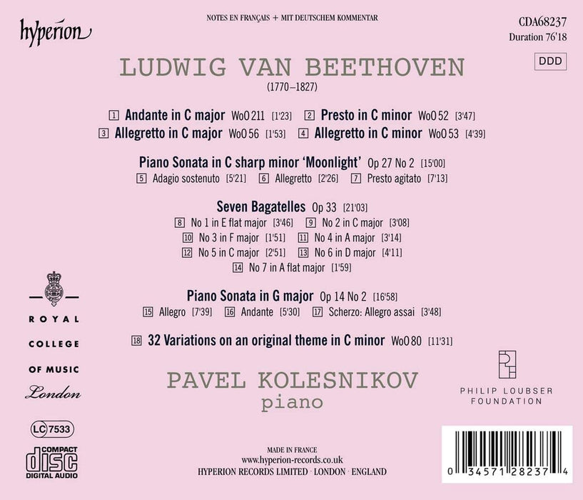 Pavel Kolesnikov • Beethoven: Moonlight Sonata & Other Piano Music (CD)