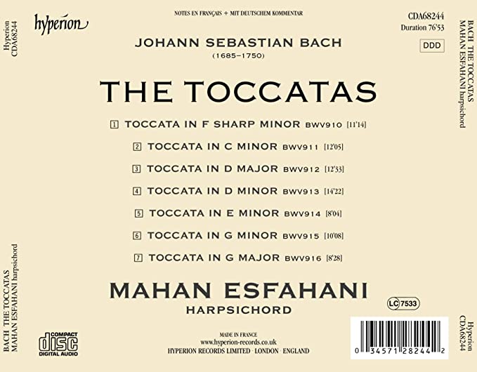 Mahan Esfahani • J S Bach: The Toccatas (CD)