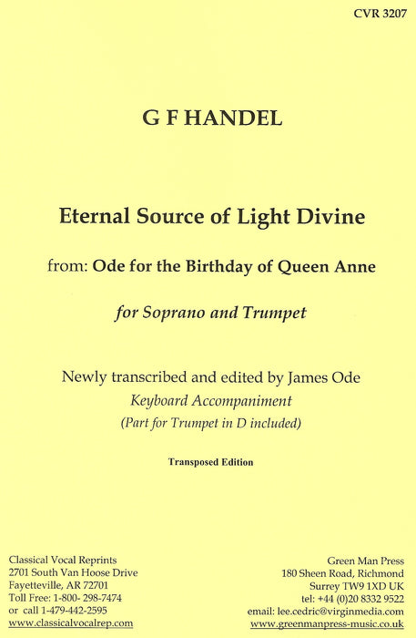 Handel: Eternal Source of Light Divine