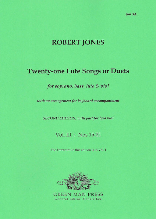 Jones: 21 Lute Songs or Duets, Vol III: Nos. 15-21