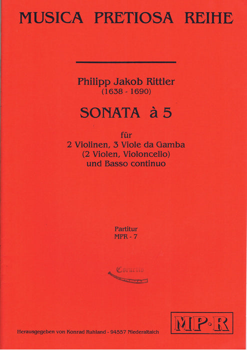 Rittler: Sonata for 2 Violins, 3 Viols and Basso Continuo