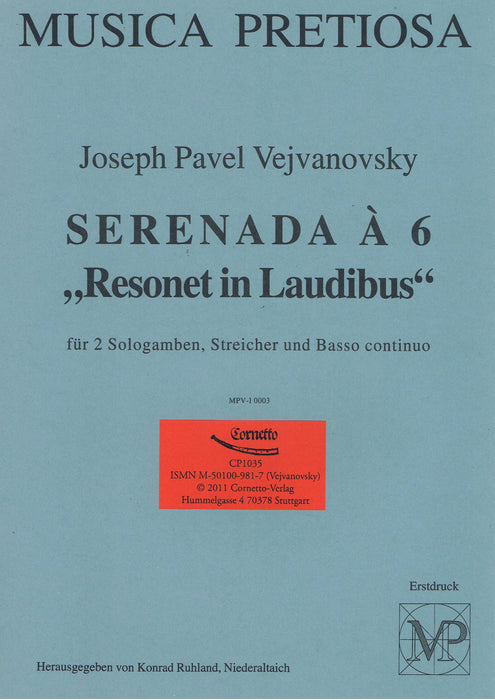 Vejvanovsky: Serenada à 6 “Resonet in Laudibus”