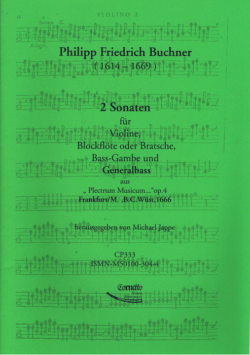 Buchner: 2 Sonatas for Violin, Recorder or Viola, Bass Viol and Basso Continuo