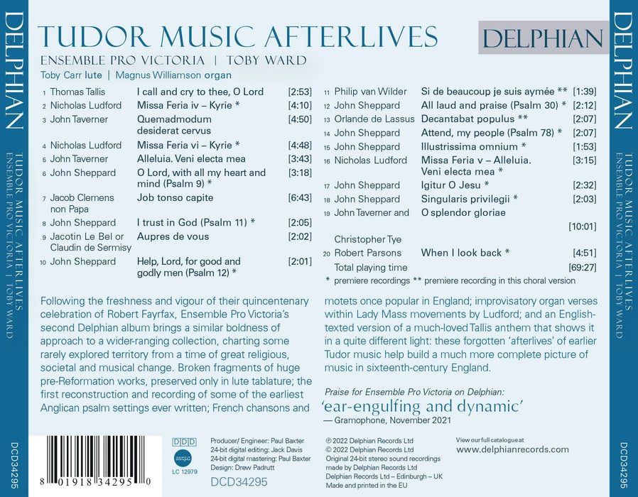 Ensemble Pro Victoria • Tudor Music Afterlives (CD)