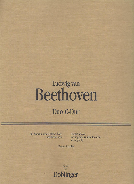 Beethoven: Duo in C Major for Descant and Treble Recorder