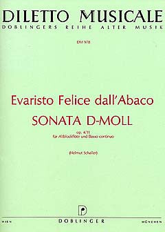 Dall'Abaco: Sonata in D Minor for Treble Recorder and Basso Continuo