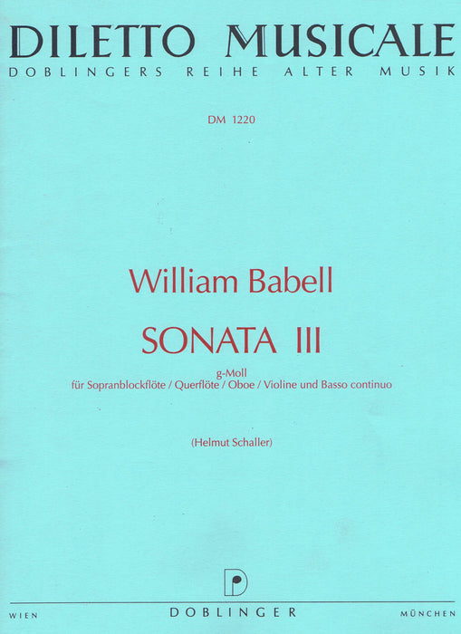 Babell: Sonata III in G Minor for Descant Recorder and Basso Continuo