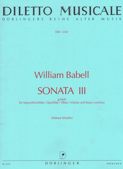 Babell: Sonata III in G Minor for Descant Recorder and Basso Continuo