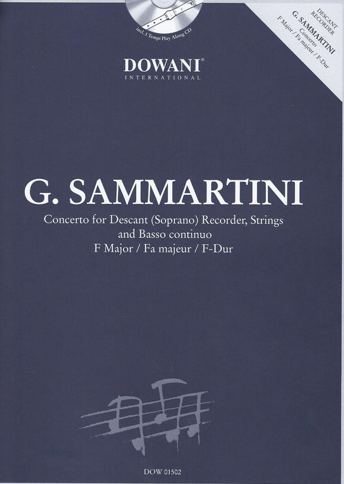 Sammartini: Concerto in F Major for Descant Recorder - with 3 Tempi Play Along CD