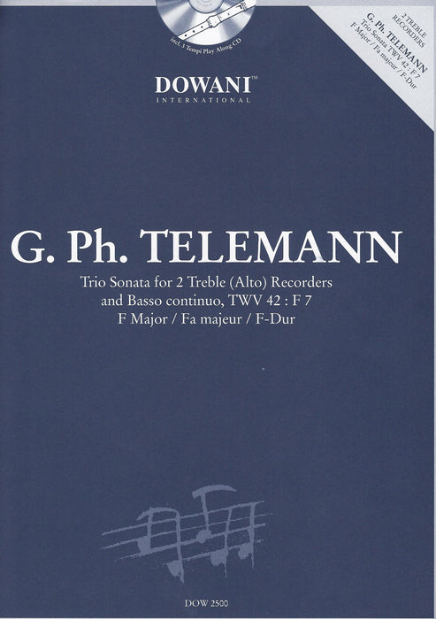Telemann: Trio Sonata in F Major for 2 Treble Recorders and Basso Continuo - with 3 Tempi Play Along CD