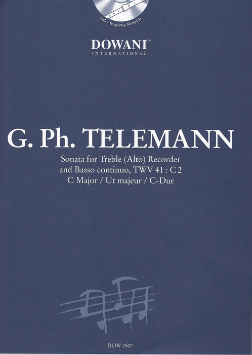 Telemann: Sonata in C Major for Treble Recorder and Basso Continuo - with 3 Tempi Play Along CD