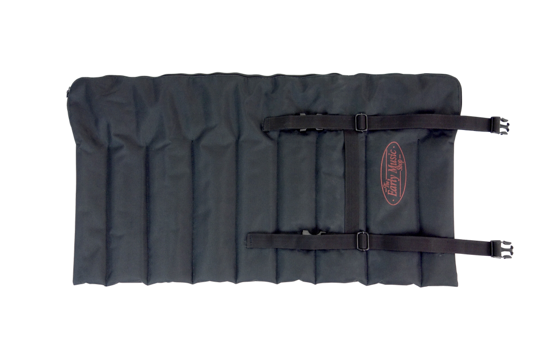 EMS 9 Slot Fleece Lined Recorder Roll Bag, Black Canvas Exterior
