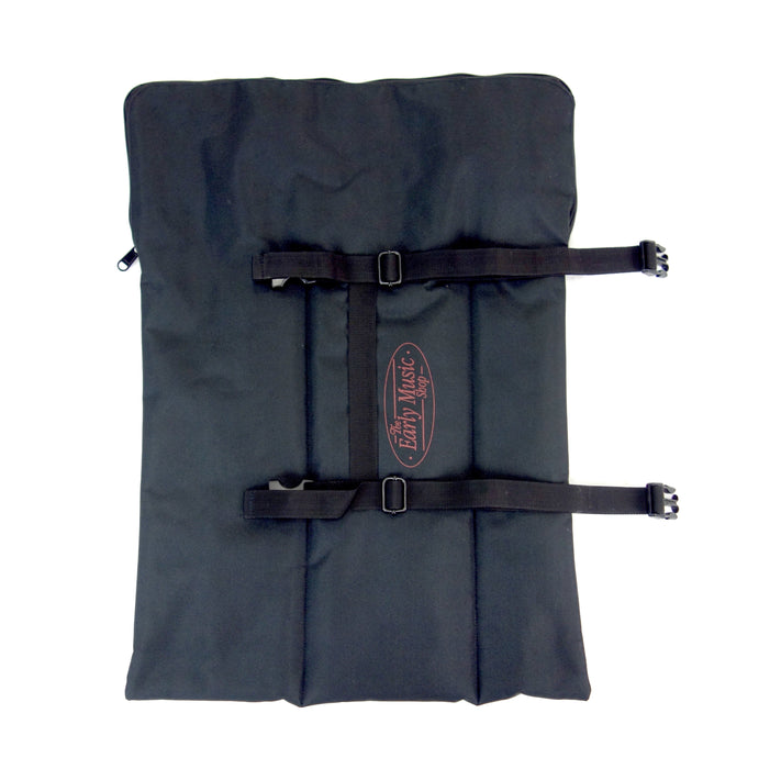 EMS 3-Slot Bass Recorder Fleece Lined Roll Bag, Black Canvas Exterior