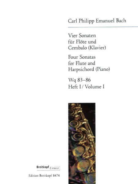 C. P. E. Bach: 4 Sonatas for Flute and Harpsichord (Piano), Vol. 1