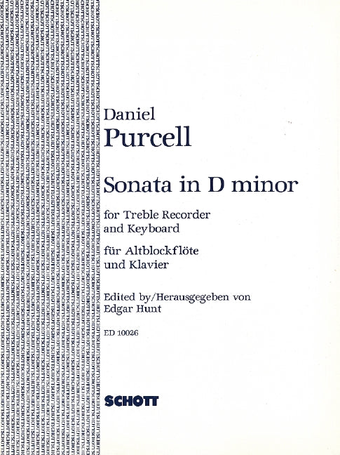 Purcell, Daniel: Sonata in d minor for Alto Recorder and Continuo