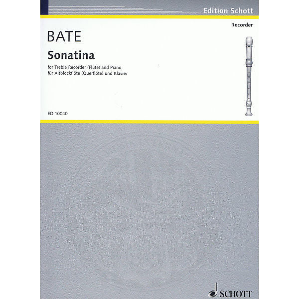 Bate: Sonatina for Treble Recorder and Piano