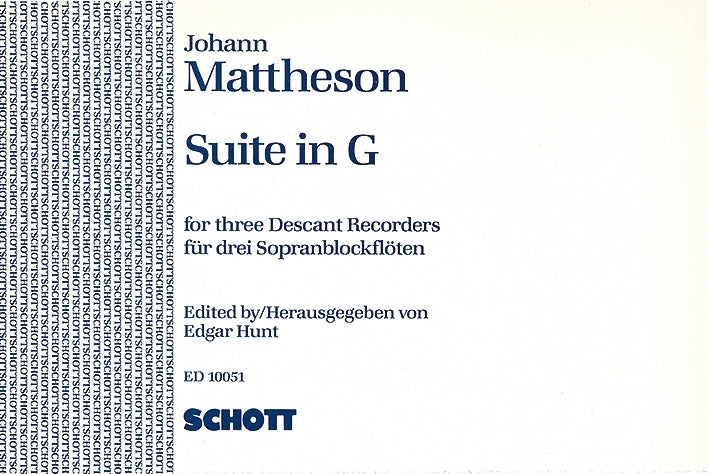 Mattheson: Suite in G for Recorder Trio