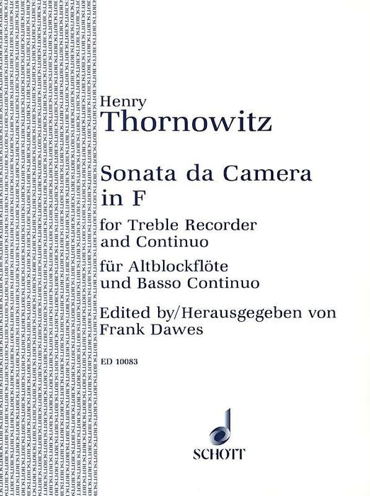 Thornowitz: Sonata da Camera in F Major for Treble Recorder and Basso Continuo