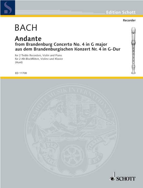 J. S. Bach: Andante from Brandenburg Concerto No. 4 for 2 Treble Recorders, Violin and Basso Continuo