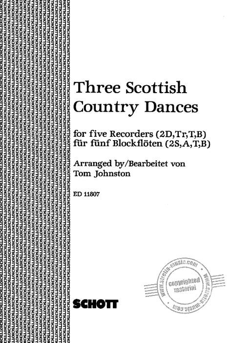 Various: Three Scottish Country Dances for Recorder Quintet