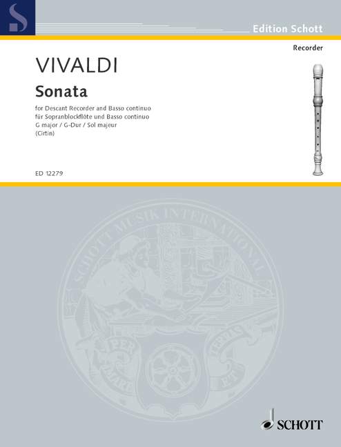 Vivaldi: Sonata in G Major RV 59 for Descant Recorder and Basso Continuo