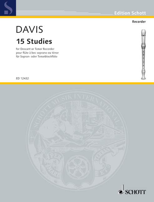 Davis Notes Series Davis: 15 Studies for Descant or Tenor Recorder