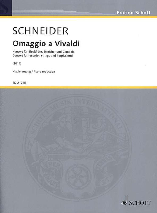 Schneider: Omaggio a Vivaldi - Piano Reduction
