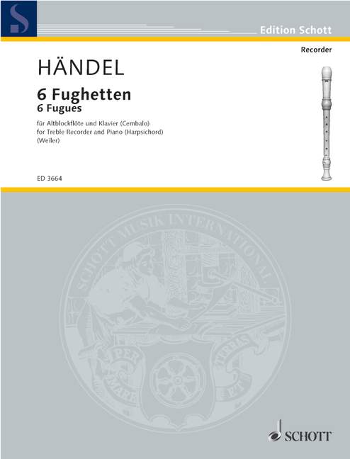 Handel: 6 Fugues for Treble Recorder and Keyboard