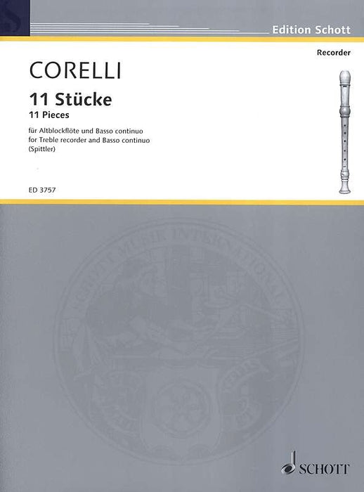 Corelli: 11 Pieces for Treble Recorder and Basso Continuo