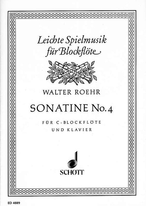 Roehr: Sonatina No. 4 for Descant Recorder and Piano