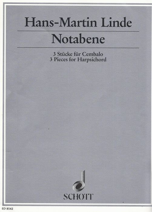 Linde: Notabene - 3 Pieces for Harpsichord