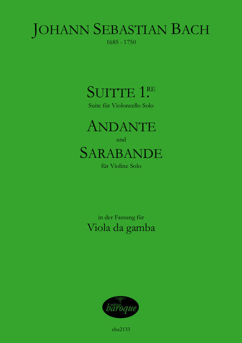 Bach: Suite No. 1 for Cello and 2 Movements from the Violin Partitas arranged for Viola da Gamba Solo