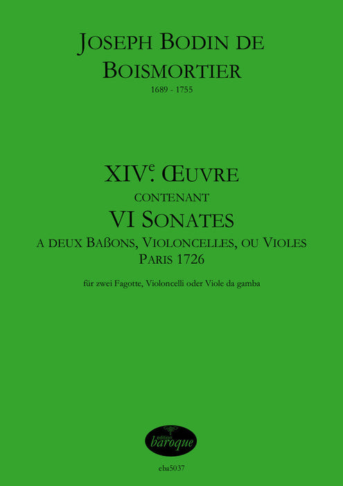 Boismortier: 6 Sonatas Op. 14 for 2 Bassoons, Cellos or Violas da Gamba