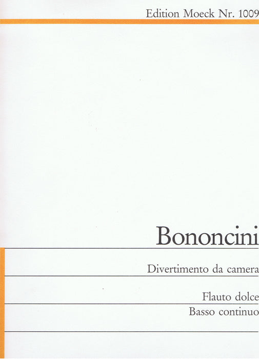 Bononcini: Divertimento da Camera for Treble Recorder and Basso Continuo