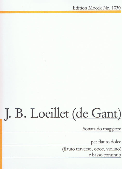 Loeillet De Gant: Sonata in D Major for Treble Recorder and Basso Continuo