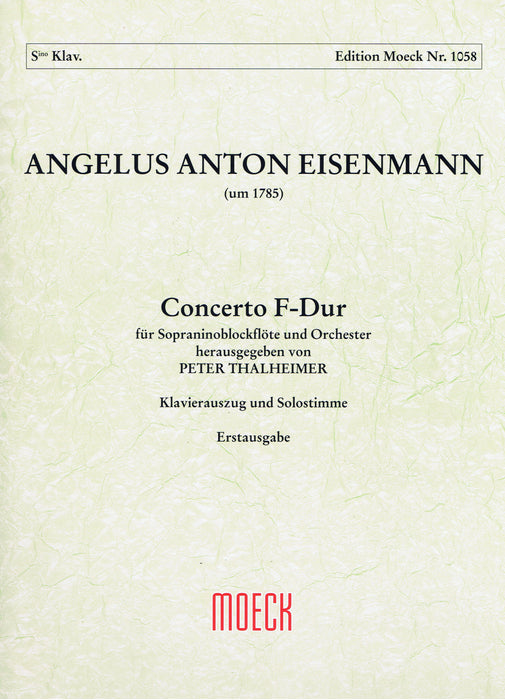 Eisenmann: Concerto in F Major for Sopranino Recorder and Orchestra - Piano Reduction