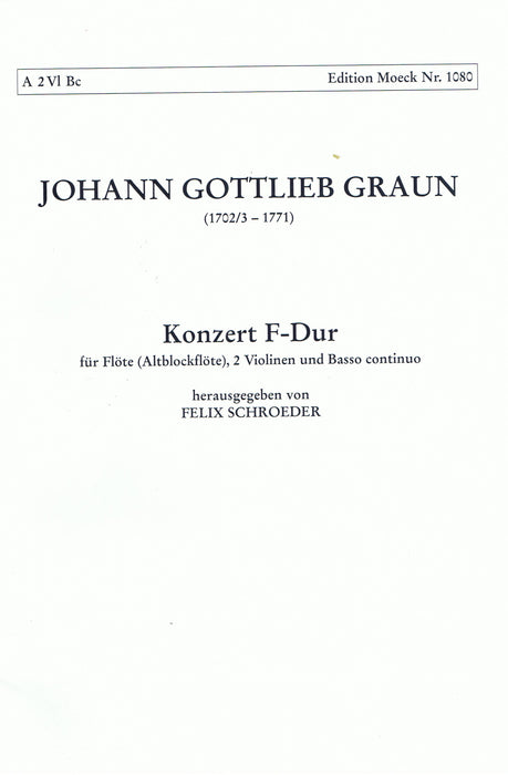 Graun: Concerto in F Major for Treble Recorder, 2 Violins and Basso Continuo