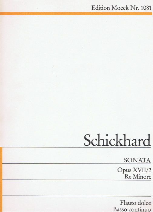 Schickhard: Sonata in D Minor for Treble Recorder and Basso Continuo