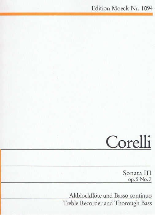 Corelli: Sonata III in G Minor for Treble Recorder and Basso Continuo