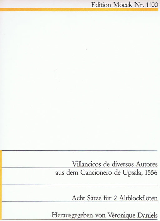 Various: Villancicos from the Canconiero de Upsala (1556) for 2 Alto Recorders