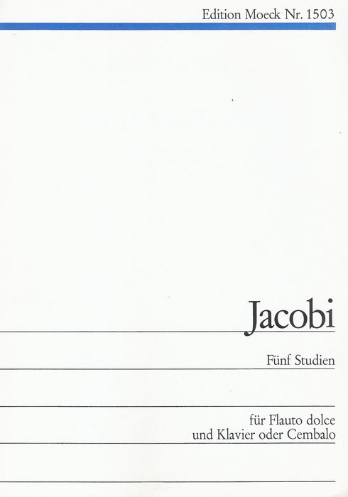 Jacobi: 5 Studies for Treble Recorder and Piano